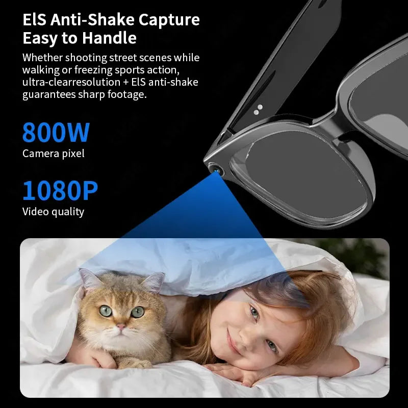 Smart Eyeglass 800W Camera Glasses AI Smart Glasses HD Shooting Video Record Call Glasses Waterproof Bluetooth Smart Sunglasses