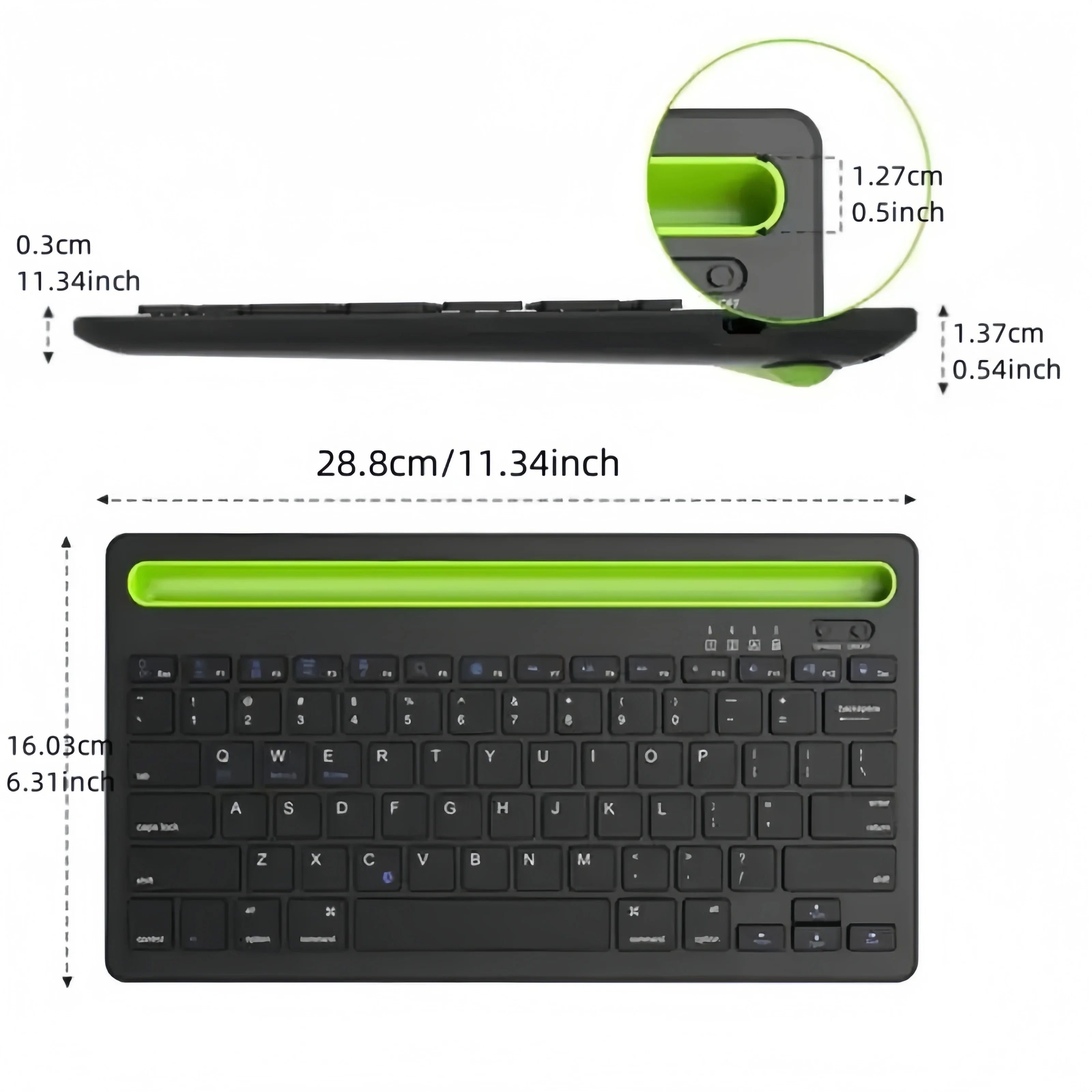 Bluetooth Keyboard Compatible with Android/iOS/Windows systems Suitable for iPad/smartphones/tablets/laptops Built-in stand slot